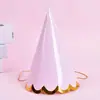 Chapéus de Aniversário Transfronteiriços para Crianças e Adultos, Chapéus de Festa, Decorações de Festa de Feriado, Chapéus de Aniversário Coloridos Macaron com Estampa Dourada Atacado