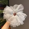 Chica Dulce Puntos de Ola Encaje Intestino Grueso Anillo para el Cabello Alta Calidad Elegante Elegante Cuerda para Atar Nuevos Accesorios para el Cabello