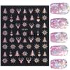 Pegatinas Transfronterizas para Uñas de Invierno Navidad Aurora Santa Copo de Nieve Árbol de Navidad Pegatinas Adhesivas Traseras para Uñas