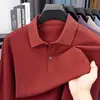 26 Novos Estilos de Camisas Polo Masculinas de Algodão Puro de Manga Longa, Moda Outono Versátil com Gola Cor Sólida Algodão Manga Longa Camisetas Masculinas