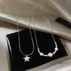 Collar Colgante de Estrella de Perla y Circonita Apilado de Doble Capa para Mujer Lujo Ligero Nicho Sentido de Alta Gama Accesorios de Cadena para Clavícula