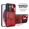 Adecuado para Samsung S26 Ultra Funda de Teléfono con Soporte de Anillo Oculto Anticaídas Cubierta Protectora Magnética con Ventana Deslizante A57