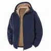Directo del fabricante: Chamarra de polar con capucha para hombre, polar engrosado para otoño e invierno, sudadera casual para hombre, adecuada para estudiantes