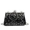 Bolso Retro de Mujer Más Vendido Transfronterizo 2026 Modelo Nuevo Bolso de Mano para Mujer Bolso de Noche Bordado con Lentejuelas con Cierre de Anillo Metálico