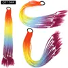 Pelucas Trenzadas de Colores Estilo Europeo y Americano, Coletas de Color Degradado, Trenzas de Espiga de Celebridades de Internet, Trenzas de Boxeadora de Tres Hebras para Discoteca