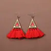 Pendientes Artesanales Estilo Étnico Bohemio Retro, Pendientes Femeninos de Borla para Fiesta, Pendientes Largos Personalizados Tailandeses