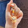 Pingente de Corrente de Celular Gato Torrada Desenho Animado 3D Charme Fofo Ins Coração Doce com Contas Presente para Melhor Amigo