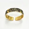 Pestillo de diamante plateado de cobre puro pulsera con patrón de hierba Tang apertura pulsera de hombre retro generosa cara ancha estilo étnico de moda venta al por mayor