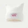 Chapéu de Tricô Estilo Coreano Orelha de Gato Porquinho Outono e Inverno, Gorro Quente de Pele Sintética da Moda, Chapéu de Marca Versátil Tendência para Clima Frio para Mulheres