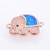 Conector de elefante Aobao chapado en cobre directo de fábrica con incrustaciones de circón elefante animal lindo joyería DIY al por mayor