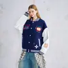 51 Hip Hop Retro Americano Manzana Terciopelo Chaqueta de Béisbol para Hombre Marca de Moda Estilo Universitario Holgada Casual Ropa Exterior para Pareja