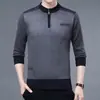 Malhas Tricô Espessas de Cor Pura para Uso Diário Outono e Inverno para Homens de Meia-Idade Gola Meio-Zíper Tricô Tricô Exportação Estilo de Negócios Masculino