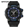 Reloj Sanda Pantalla Dual Juvenil Multifuncional Luminoso Tres Zonas Horarias Pulsera Deportiva Resistente al Agua Cronómetro Segmentado Reloj Electrónico