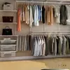 Closet Metálico Walk-In Personalizado Quarto Multifuncional Varanda Retrátil Combinação de Camada Dupla Armazenamento Doméstico