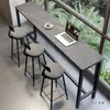 Mesa de bar de pizarra para uso doméstico, mesa de bar pequeña para ocio en balcón, mesa de patas altas, mueble bar para recibidor, mesa larga de lujo ligero de alta gama