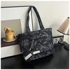 2025 Nuevo Casual Simple Moderno Gran Capacidad Texturizado Estético Elegante Color Sólido Estampado Bajo el Brazo Hombro Bolso Tote