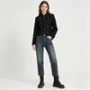 Chaqueta Abrigo de Mujer Verano 2026 Nuevo Estilo Corte Francés Moda Callejera Cuello Alto Multi-Botón Manga Larga