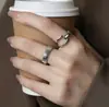 Anillo abierto de plata de ley S925 Yunchaoxuan, anillo de piano vintage, estilo minimalista, versátil para apilar en el dedo índice, suministro transfronterizo