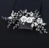 Novo Pente de Cabelo de Cristal Chinês Tecido à Mão Super Brilhante Flor Pérola Pente de Casamento Banquete de Casamento Acessórios de Cabelo Antigos