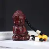 Pieza de Mano Budita Rojo Pequeña Hoja Sándalo Tallado en Sándalo Versión Q Budita Pequeño Pequeño Tathagata Accesorios de Escritorio Creativos Personalizados