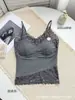 Camisola de renda com decote V para mulheres, adequada para uso interno e externo, costas sexy e bonitas, conforto como nuvem, bojo fixo, lingerie moderna de luxo leve