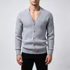 Comercio Exterior Otoño Invierno Suéter de Moda Tejido de Punto Capa Base Cárdigan para Hombre Juventud Cuello en V Informal Moda Tejido de Punto Ropa de Abrigo Hombre