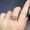 Anillo con colgante y pendientes de plata de ley con incrustaciones de piedra lunar natural estilo cangrejito súper lindos piedra desnuda 6*8mm4*6mm