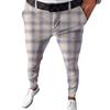 Pantalones Casuales para Hombre para Todas las Estaciones, Tiro Medio, Pantalones Rectos Ajustados Estampados a Cuadros en 3D