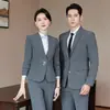 Trajes profesionales para hombres y mujeres, uniformes de recepción de alta gama, nueva ropa de trabajo de estilo chino para camareros de hotel de otoño e invierno