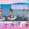 Flotador Inflable Curvo con Patrón de Sirena y Océano Amazon, Silla de Playa Flotante para Piscina, Anillo Flotador para Agua