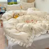 Conjunto de Três Peças em Renda de Algodão Puro para a Temporada Estudantil de 2026, Conjunto 100% Algodão Estilo Princesa Fresco e Doce, Estampa Floral para a Temporada de Volta às Aulas
