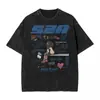 Sza Sos Camiseta Lavada Streetwear Hip Hop Camiseta Novedosa Te