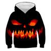 Sudaderas de Otoño Cabeza de Calabaza de Halloween Sudaderas con Estampado 3D Niños Niñas Sudaderas con Capucha Pulóver Tops Moda Infantil