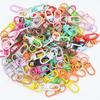 Llavero de aleación con pintura de color, accesorios de joyería para hacer tú mismo, hebilla colgante para muñeca, hebilla pequeña de arroz con camarones, hebilla de puerta pequeña de color 3