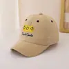 Chapéus Infantis, Bonés de Baseball Bordados com Rosto Sorridente Fofo Estilo Coreano, Viseiras de Sol para Meninas Primavera e Outono, Super Fofos e Versáteis