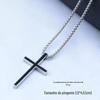 Cross-border europeu e americano Retro Black Oil Drop Cross Colar Personalidade Masculina e Feminina Simples Pingente Longo Acessórios Corrente
