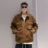 Jaqueta Masculina 2025 Outono e Inverno Nova Pesada Retrô Biker Estilosa Tendência Marca Solta Plus Size Roupa de Trabalho Casaco Quente Tendência