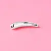 Prata Esterlina S925 Prata Lisa Brilhante Tubo Curvo Contas Espaçadoras Acessórios de Tubo Berinjela Material para Acessórios de Pulseira de Corda Trançada com Contas DIY