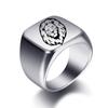 Anillo Versátil de Acero Inoxidable con Cabeza de León Grabada a Láser, Popular Transfronterizo Europeo y Americano, Moda Animal 18 mm, Venta al por Mayor