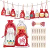 Bolsas de Yute con Cordón de Navidad 2026 Transfronterizas Bolsas Colgantes para Calendario de Adviento Set de Bolsas de Regalo de Navidad