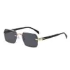 Las gafas de sol metálicas sin montura son un éxito de ventas transfronterizo, gafas de calidad metálicas con bisagras para exteriores, gafas de sol de vanguardia para hombre y mujer en Amazon