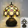 Nueva Lámpara de Mesa Tiffany Estilo Retro Americano Sala de Estar Estudio Lámparas Artesanales de Vidrio de Colores Pantalla de Lámpara Lámpara de Mesa Americana