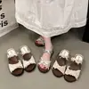 Sandalias Slip-On Retro Estilo Francés de Suela Gruesa con Lazo y Encaje para Mujer, Nuevo Modelo de Verano 2026, Chanclas de Exterior Abiertas que Aumentan la Altura