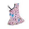 Traje de baño para niña Sim Princesa Falda Hombro Descubierto Lindos Dibujos Animados Niñas Pequeñas y Grandes Trajes de Baño para Niñas 0-3-6 Años