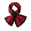Bufanda de punto de cachemira 100% nueva para otoño e invierno para mujer, estilo corto, protección cálida para el cuello, diseño de bloques de color, calentador de cuello pequeño perforado de moda