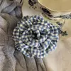 Pin de Flor a Cuadros de Principios de Primavera Pin Sencillo para el Cabello Flor Grande Pin de Tiburón Coreano para el Cabello Accesorios para el Cabello Tocado