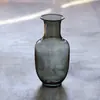 Jarrón de cristal, jarrón blanco vidriado retro estilo chino para arreglos florales, flores secas, sala de té, casa de huéspedes, hotel, estilo Wabi-sabi, pieza decorativa inspirada en Zen