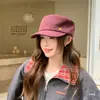 Gorra de equitación retro de moda estilo coreano y japonés para mujer, nuevo producto de otoño e invierno, simple y versátil, gorra plana artística tipo 'newsboy'