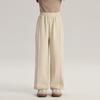 Calça Casual de Outono com Padrão Ondulado para Meninas Pudding Haru, Calça Larga Grossa, Calça Larga Casual Engrossada de Outono