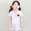 Camisa Polo Faculdade de Comércio Exterior Moda Infantil Vestido de Verão Saia Infantil Desenho Animado Vestido de Manga Curta Estilo Ocidental para Meninas